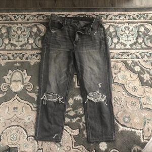 American Eagle grey distressed jeans size 10 long